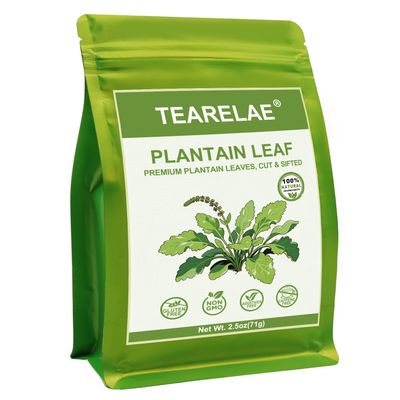 TEARELAE - Plantain Leaf, 2.5oz/71g - Premium Plantain Loose leaf Herbal Tea - Cut & Sifted Plantago Major - Natural Herb for Tea - Caffeine-free - Support Healthy Digestion