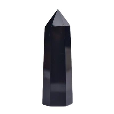 10Pcs Large Black Obsidian Hexagonal Point Crystals, Healing Crystals and Stones for Energy Healing, Meditation, Reiki, Crystal Decor (1.97-2.76in)