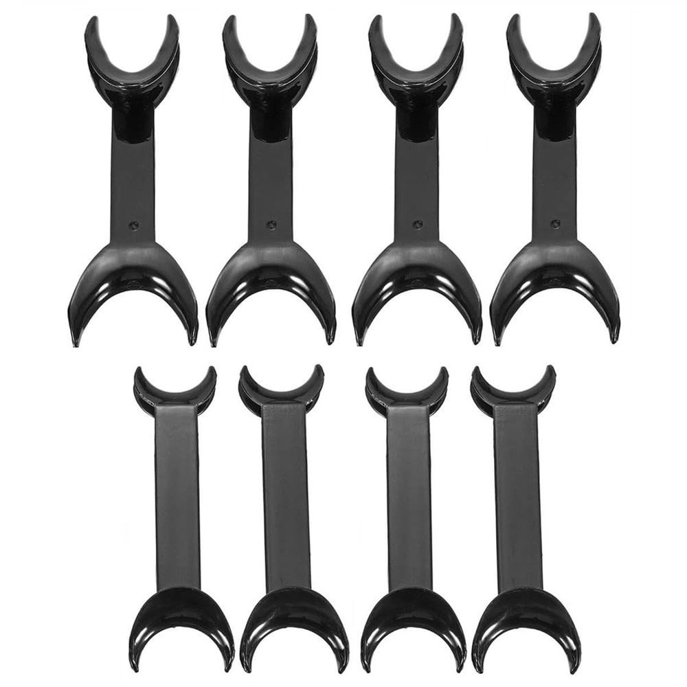8 Pcs T-Shape Intraoral Cheek Lip Retractor Double Head Autoclavable Dental Mouth Opener Intraoral Opener Teeth Retractors Kit for Teeth Whitening Dental Orthodontic Tool Surgical Retractor, Black