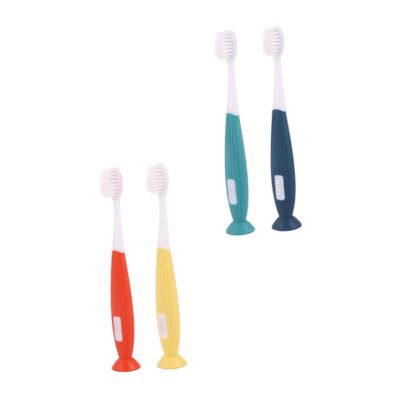 COOLHIYA 4pcs Manual Toothbrush Soft Bristles Ergonomic Non-Slip Grip Oral Care for Ages with Adorable Design