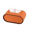 Modern Light Luxury Coffee Table Leather Tissue Box Cover Bedroom High-end Napkin Facial Dispenser Tabletop(Orange) view 1