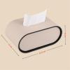 Modern Light Luxury Coffee Table Leather Tissue Box Cover Bedroom High-end Napkin Facial Dispenser Tabletop(Orange) view 2