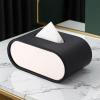 Modern Light Luxury Coffee Table Leather Tissue Box Cover Bedroom High-end Napkin Facial Dispenser Tabletop(Orange) view 3