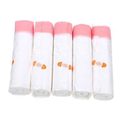 LALADEFIEE 75pcs Strong Drawstring Garbage Bags Thickened Large Capacity Rubbish Bags for Home Use Kitchen Bathroom Waste Disposal White