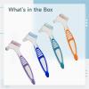 Brush for Dentures, Ergonomic Handle, 4 Pcs Dual-Sided, with Case, Cleaner Brush, Thorough Oral Care view 4