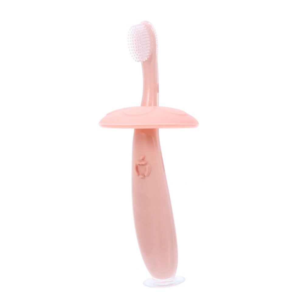 COLLBATH Silicone Toothbrush Soft Bristles Oral Care Training Toothbrush for Newborns and Compact Design for Teeth Cleaning and Gentle Gum Care Pink