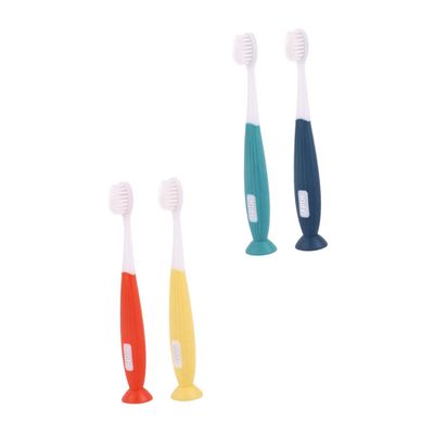 COOLHIYA 4pcs Toothbrush Soft Bristles Ergonomic Non-Slip Handle Cartoon Design for Ages Boys and Oral Care Tool