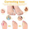6pcs Bunion Corrector for Women & Men Big Toe Straightener- Big Toe Separation Pain Relief, Gel & Fabric Spacers With Double Hole Design for Feet, Hammer Toe Straightenef,Comfortable & Breathable for Day/Night view 2