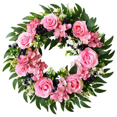 byepica Front Door Spring Wreaths, Peony Rose Design, 19.6 in (50 Cm), Faux Flower Decoration, Spring Ideal, Decorative Plastic Florals Door Hangings