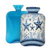 Hot Water Bottle with Soft Cover, Blue Starfish 2L Hot and Cold Water Bag for Hand Feet Warmer, Shoulder Pain Relief,Menstrual Cramps view 1