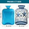 Hot Water Bottle with Soft Cover, Blue Starfish 2L Hot and Cold Water Bag for Hand Feet Warmer, Shoulder Pain Relief,Menstrual Cramps view 2