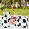 Lemicin 12 Pack Soccer Goodie Bags for Kids Soccer Gift Favors Paper Bags with Handle Treat Party Favors Bag Snack Treat Holders Kraft Paper Bag for Birthday Party Supplies Decorations view 2