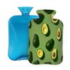Hot Water Bottle with Soft Cover, Avocado Cute Fruits Pattern 2L Hot and Cold Water Bag for Hand Feet Warmer, Shoulder Pain Relief,Menstrual Cramps view 1