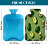 Hot Water Bottle with Soft Cover, Avocado Cute Fruits Pattern 2L Hot and Cold Water Bag for Hand Feet Warmer, Shoulder Pain Relief,Menstrual Cramps view 2