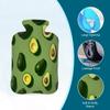 Hot Water Bottle with Soft Cover, Avocado Cute Fruits Pattern 2L Hot and Cold Water Bag for Hand Feet Warmer, Shoulder Pain Relief,Menstrual Cramps view 3