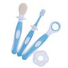 COLLBATH Silicone Toothbrush for Soft Bristles and Tongue Cleaner Anti-Slip Grip Gentle Oral Care Kit for Teeth and Gum Massage Blue view 1