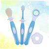 COLLBATH Silicone Toothbrush for Soft Bristles and Tongue Cleaner Anti-Slip Grip Gentle Oral Care Kit for Teeth and Gum Massage Blue view 2