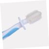 COLLBATH Silicone Toothbrush for Soft Bristles and Tongue Cleaner Anti-Slip Grip Gentle Oral Care Kit for Teeth and Gum Massage Blue view 3
