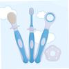 COLLBATH Silicone Toothbrush for Soft Bristles and Tongue Cleaner Anti-Slip Grip Gentle Oral Care Kit for Teeth and Gum Massage Blue view 4