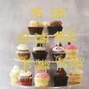 30 Pack 15th Birthday Cupcake Toppers Glitter Fifteen Cheers to 15 Cupcake Picks Hello 15 Cake Decorations for Happy 15th Birthday Anniversary Party Supplies Gold view 4