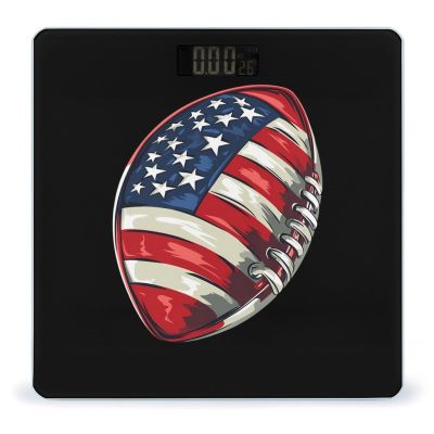 Football Soccer U.S.A. Flag Scale for Body Weight Digital Bathroom Scale Round Corner Design High Precision