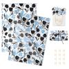 ARPOVIST 60 Sheets Blue Black Tulip Tissue Paper with Stickers, Floral Wrapping Paper for Gift Bags, Boxes, Crafts, Wedding Birthday Baby Shower Party Supplies 20x14 Inches view 1