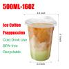 100 Pack 16 oz Clear Plastic Cups with Lids Disposable Plastic Smoothie Cups for Cold Drinks for Party, Wedding, Event(Without straw) (B-16oz-100pcs) view 2