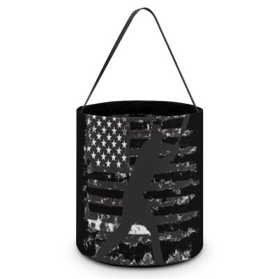 U.S Flag Baseball Halloween Basket Candy Bucket Tote Bag Candy Bag for Holiday Party