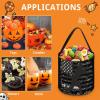 U.S Flag Baseball Halloween Basket Candy Bucket Tote Bag Candy Bag for Holiday Party view 3