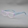 BETSION Rectangle Eyeglasses Frames, Unisex Classic Retro Wide Rim Square, Black Plastic, Anti-Glare Blue Light Blocking Glasses (Pink Blue C3, Clear Lens) view 3
