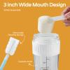 16oz Small Glass Shaker Bottle, 4 Pack Borosilicate Glass Protein Powder Gym Workout Small Shaker Cup Mixes for Protein Mixes with Blending Ball (B-WHITE, 4) view 2