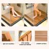 Teak Wood Bath Mat - Non-Slip Sturdy Shower Mat for Bathroom, Bathtub, Spa & Garden - Customizable Size (80x110cm/31.5x43.3in) - Elegant Floor Solution view 2