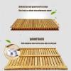 Teak Wood Bath Mat - Non-Slip Sturdy Shower Mat for Bathroom, Bathtub, Spa & Garden - Customizable Size (80x110cm/31.5x43.3in) - Elegant Floor Solution view 3