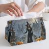 PU Leather Tissue Box Cover Rectangle - Witches Waterproof Tissue Holder for Tall Tissues Boxes, Decorative Tissues Box Organizer for Bathroom, Car, Bedroom, Desk Tabletop Decor view 1
