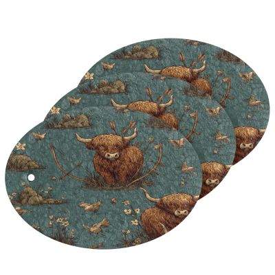 KOCOART Highland Cow Birds Flowers Dish Scrub Sponges Kitchen Non Scratch Reusable Compressed Cellulose Sponge Hanging for Household Cleaning Washing Dishes Pots and Pans 3 Pack