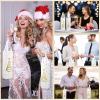Wesnoy 50 Pcs Christmas Reusable Non-woven Wine Bottle Gift Bags Bulk 13.6x3.5x3.9 Christmas Tree Pattern Bottle Gift Bags with Handles for Xmas Party (White Gold) view 4