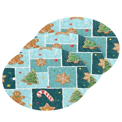 KOCOART Winter Gingerbread Themed Christmas Dish Scrub Sponges Kitchen Non Scratch Reusable Compressed Cellulose Sponge Hanging for Household Cleaning Washing Dishes Pots and Pans 3 Pack