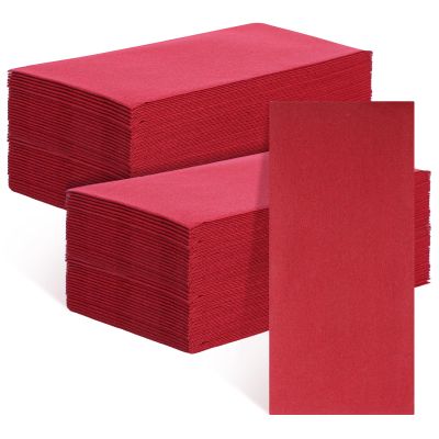 100 Pack Napkins Burgundy Dinner Cloth Like Paper Linen-Feel Guest Towels Paper Hand Towels Hand Napkins For Bathroom,Weddings, Parties,Dinners (12 X 17 Inch)