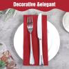 100 Pack Napkins Burgundy Dinner Cloth Like Paper Linen-Feel Guest Towels Paper Hand Towels Hand Napkins For Bathroom,Weddings, Parties,Dinners (12 X 17 Inch) view 3