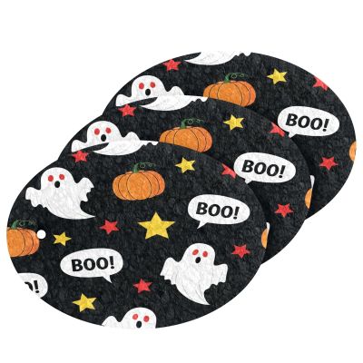 KOCOART Halloween Ghosts Pumpkins Dish Scrub Sponges Kitchen Stars Boo Non Scratch Reusable Compressed Cellulose Sponge Hanging for Household Cleaning Washing Dishes Pots and Pans 3 Pack