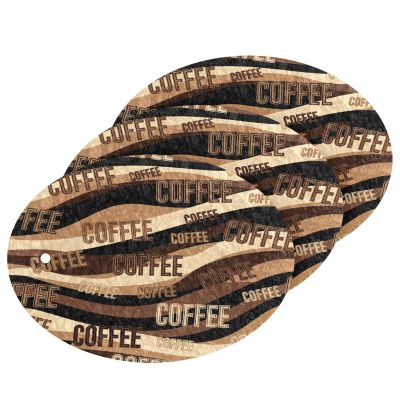 KOCOART Coffee Dish Scrub Sponges Kitchen Brown Wavy Lines Non Scratch Reusable Compressed Cellulose Sponge Hanging for Household Cleaning Washing Dishes Pots and Pans 3 Pack