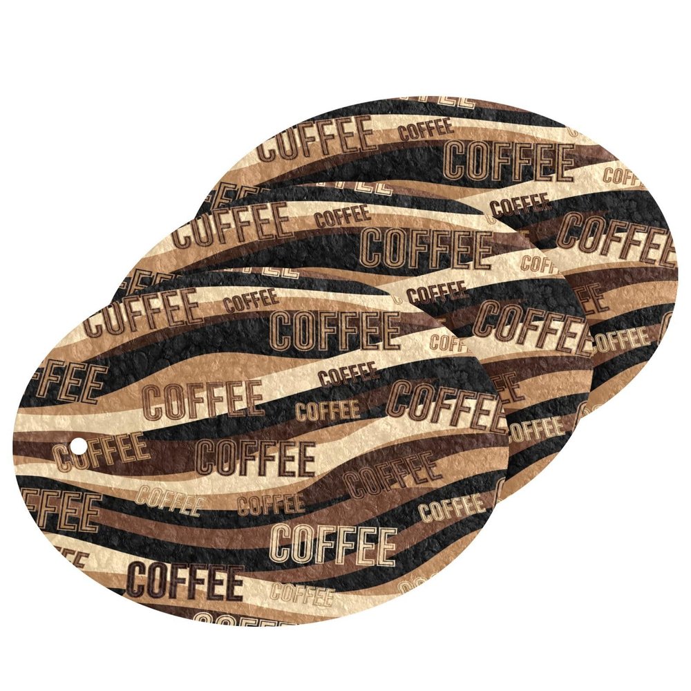KOCOART Coffee Dish Scrub Sponges Kitchen Brown Wavy Lines Non Scratch Reusable Compressed Cellulose Sponge Hanging for Household Cleaning Washing Dishes Pots and Pans 3 Pack