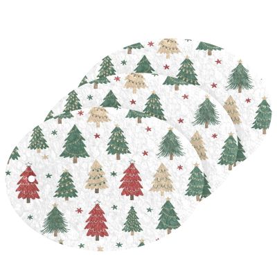 KOCOART Christmas Trees Pattern Design Dish Scrub Sponges Kitchen Non Scratch Reusable Compressed Cellulose Sponge Hanging for Household Cleaning Washing Dishes Pots and Pans 3 Pack