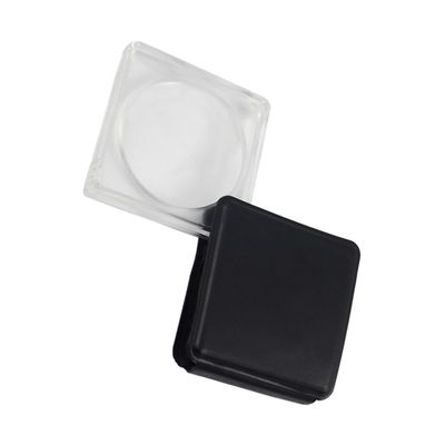 LALADEFIEE Outdoor Camping Acrylic Handheld Magnifying Glass Paperweight Simple Design for Nature Exploration and Elder Reading Aid Black Square Lens