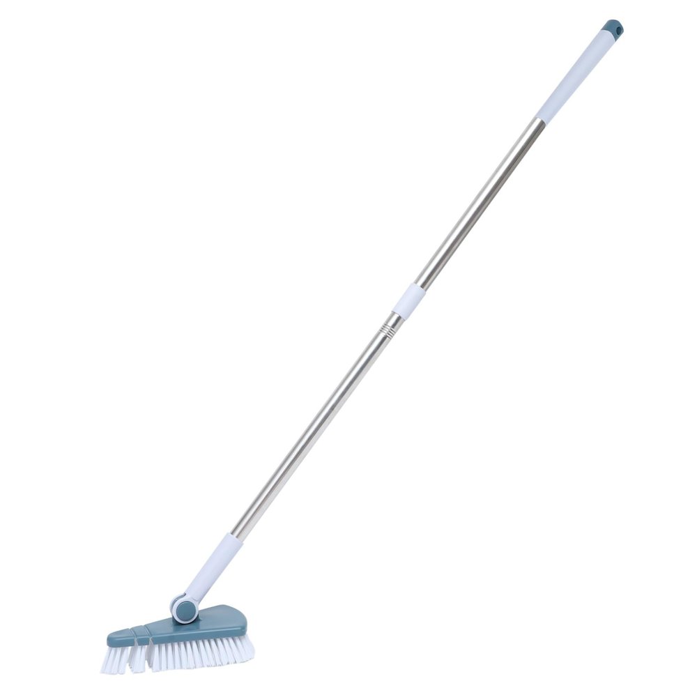 LALADEFIEE Long Handle Floor Brush for Bathroom and Home Cleaning Flexible Hard Bristle Tile Scrubber Practical Stainless Steel and Construction Easy Grip Corner Cleaner for Efficient Dust