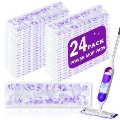 24 Pack Power Mop Pads for Swiffer Power Mop - 5X Cleaning Power Mop Pads for All Multi-Surface Hardwood Floor Cleaning, for Swiffer Wet Pads Refill, 12 Layers Thickened Durable | Heavy-Duty Absorbent