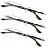 V.W.E. 3 Pairs of Rimless Hexagon lightly tinted anti-blue reading glasses - Clear Lens UV protection Reader (3 Black - Clear Lens, 3.00, x) view 1