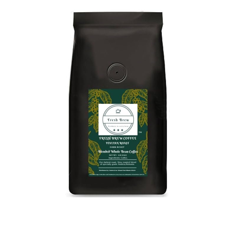 Fresh Brew Cafe Italian Roast Whole Bean 1lb Coffee, Espresso Dark Roast