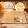 Bamboo 4 Piece Charcuterie Platter - Cheese Board Knife Set, Wooden Dinner Plate and Knife Set with Knife Holder, Suitable for Personalized Gifts Weddings, Housewarming, Birthdays, Christmas view 4