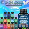 Cortisol Capsules Magnesium Ashwagandha, L-Theanine, Lions Mane, Holy Basil, Ginkgo Biloba, Rhodiola Rosea Bacopa Monnieri GABA, Panax Ginseng Valerian Root Magnolia Bark All-in-1 Supplement view 3